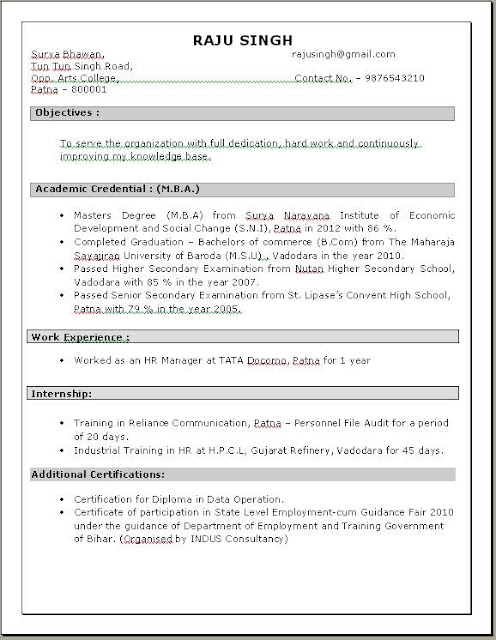 Free resume download for mba freshers